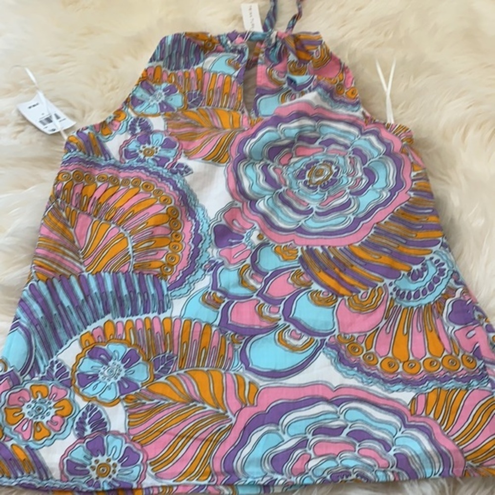 Trina Turk Montalban Tie Front Halter Top. S - Picture 6 of 13